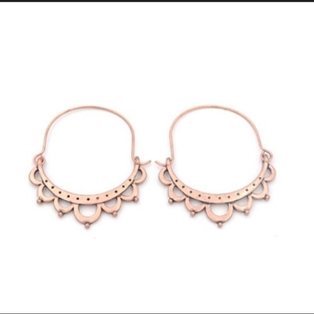 Copper boho hoops